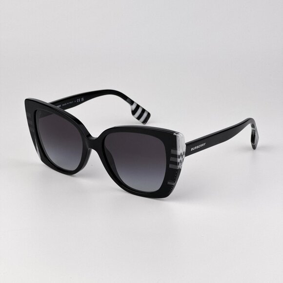 Burberry MARYL Cat Eye Sunglasses BE4393 40518G Black White Black Grey Gradient main image 5